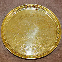 Тарілка для пуджі (діаметр 22 см) — круглий тарілка з латуні