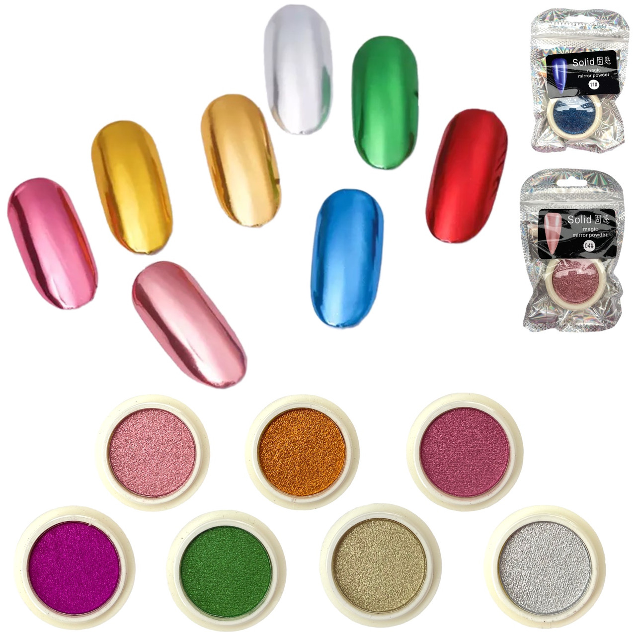 Дзеркальна втирка - пігмент для дизайну нігтів SOLID Mirror Powder