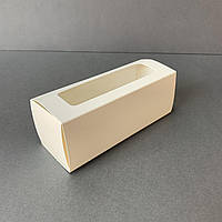 Картонная упаковка для суши и роллов 140х51х51 мм белая с окном суши-пенал в упаковке 50