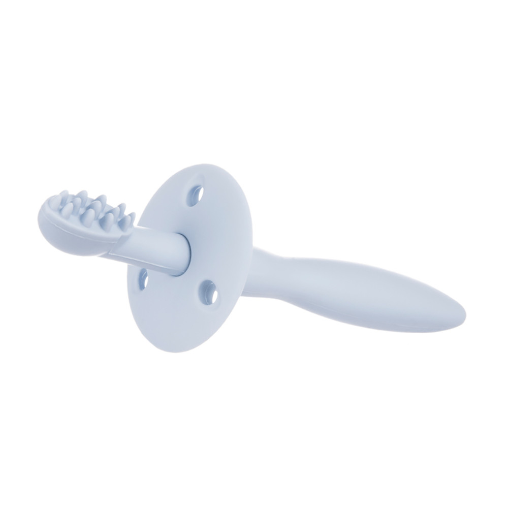 Силіконова щітка для зубів з обмежувачем блакитна Canpol Babies (5901691835320)