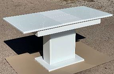 Стіл обідній розкладний БОСТОН + Скло Fusion Furniture, колір білий, фото 3