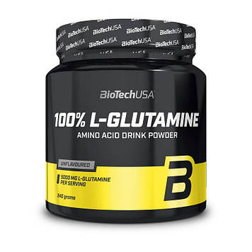 Амінокислота L-глютамін Биотеч / BioTech L-Glutamine 100% (240 g, unflavored)