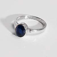 Серебряное кольцо с сапфиром, 2738ЦС
