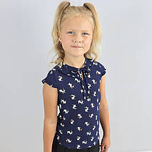 3846-03 синя Блуза тм Mevis розмір 116 см