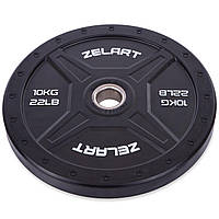Бамперні диски гумові Bumper Plates Zelart TA-2258-10 50,4мм 10кг чорний