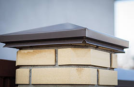 Капелюх зі сталі з полімерним покриттям для цегляного забору приватного будинку