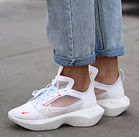 Женские кроссовки Nike Vista Lite летние в сетку весна-лето белые с красным. Живое фото