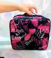 Парикмахерская сумка органайзер 29*26*13см Модель А020 розовый Джинс