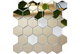 Дзеркальна мозаїка Соти для кухні, для ванної, для оздоблення душової кабіни 303х304 мм, фото 4