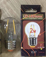 Лампочка светодиодная Filament G45 2W 3000K E27 AC200-240V LEDium