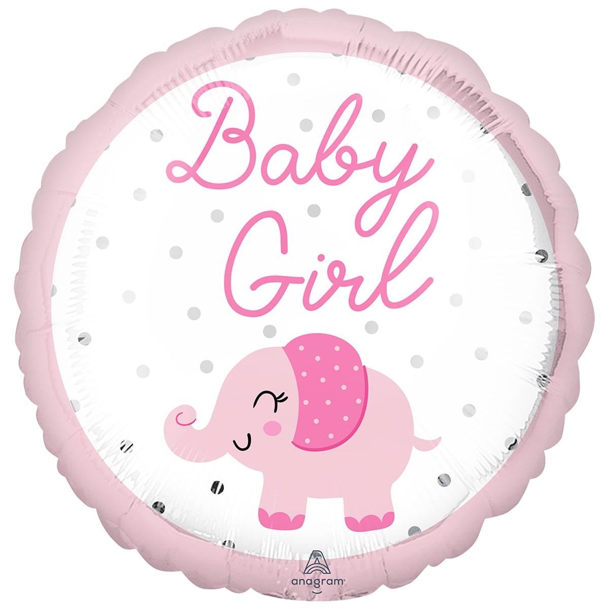 А 18" Слоник Baby girl S40 Фольговані кулі — В УП, фото 1