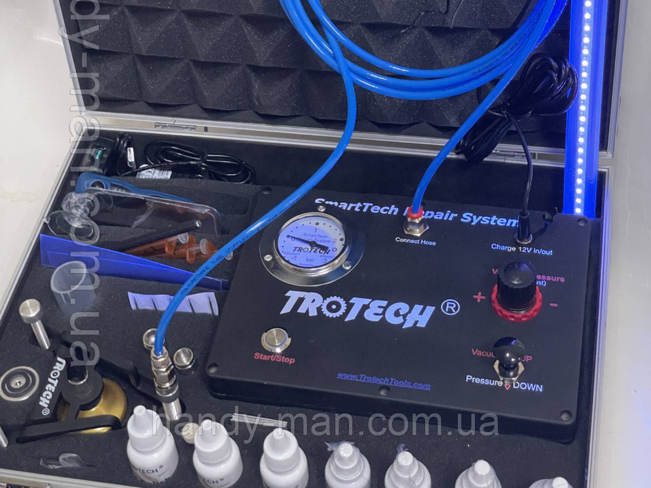 SmartTech набір з Автономною пневмосистемою для ремонту скла фірми TroTech USA