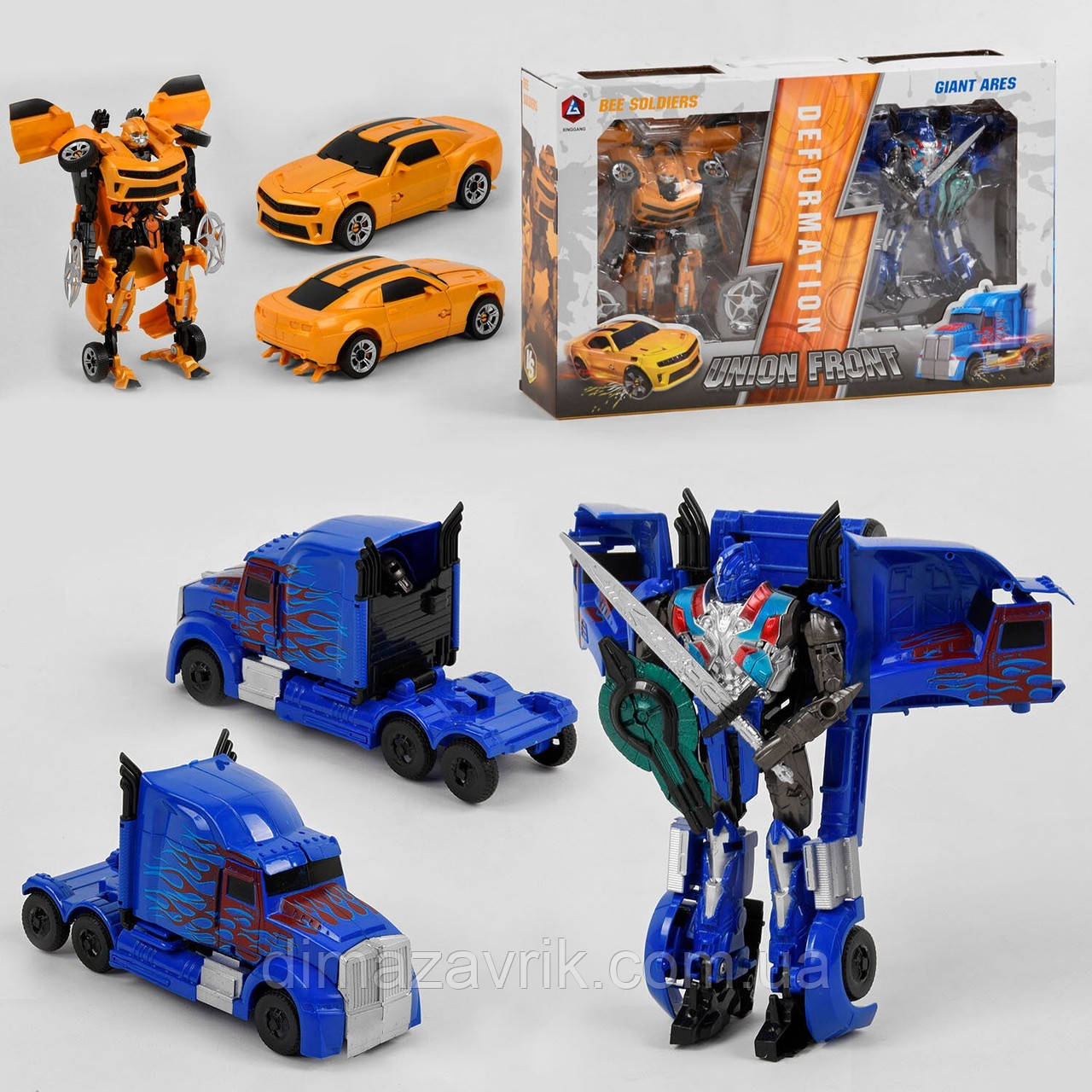 Трансформери роботи HD 46 Бамблбі та Оптимус Прайм, фото 1