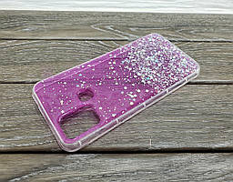 Силіконовий яскравий чохол бампер для Samsung Galaxy M31 бузковий з блискітками