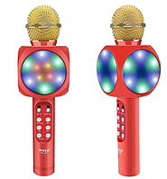 Беспроводной микрофон-колонка для караоке, караоке-микрофон DM Karaoke WS1816 Красный