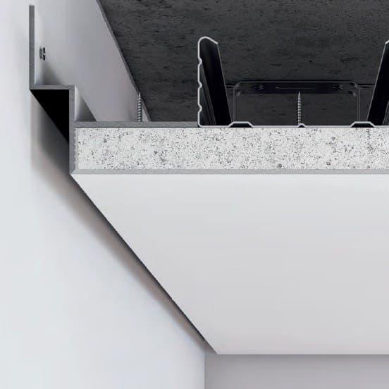 Чорний алюмінієвий профіль тіньового шва (посилений) 12 мм для ширяючого стелі з підсвічуванням