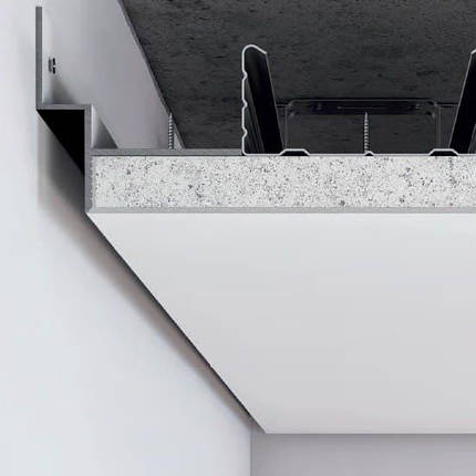 Чорний алюмінієвий профіль тіньового шва (посилений) 12 мм для ширяючого стелі з підсвічуванням, фото 2