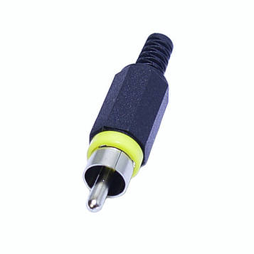 Штекер RCA, пластмаса, чорний/жовтий (XSTO 1 GELB), Lumberg