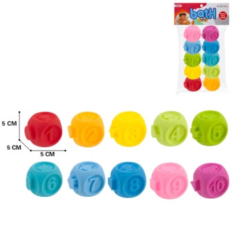 Розвиваюча іграшка м'ячики-конструктори текстурні тварини, цифри 10 шт, 88-53