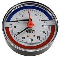 Термоманометр осевой ARTHERMO T1003 (80мм, 0-4 бар, 0-120°С)