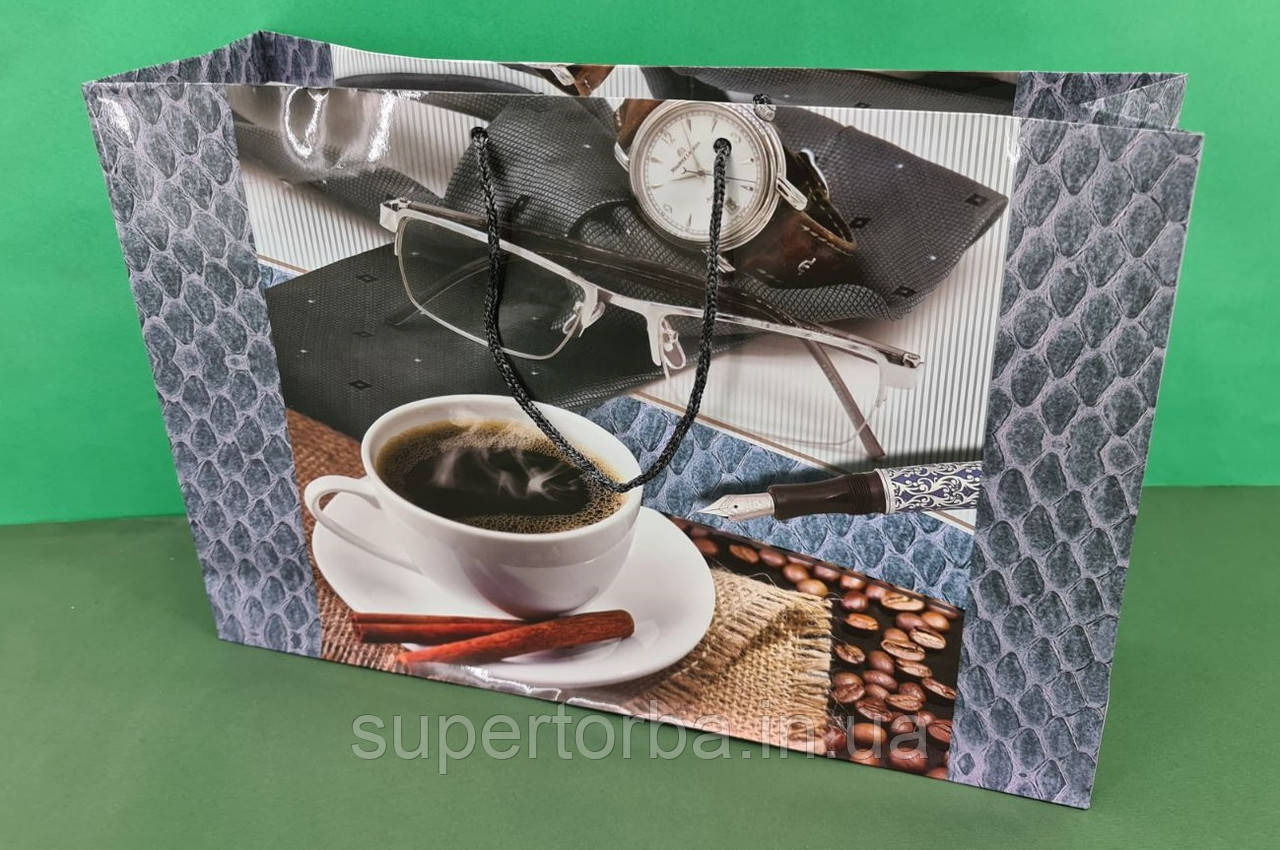 Паперовий великий горизонтальний пакет 36/22/10 (артBG-091) (12 шт.), фото 1