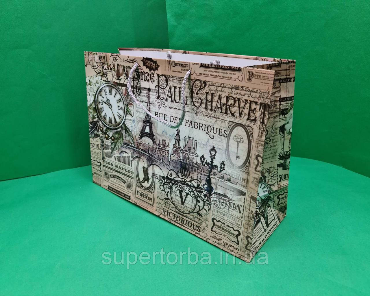 Пакет паперовий Великий горизонтальний 36/22/10(артBG-123) (12 шт), фото 1