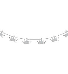 Паперова гірлянда "Корона", Польща, довжина - 2.25 м., колір - срібло