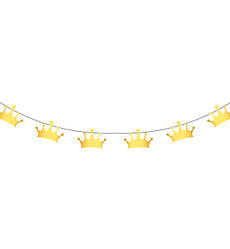 Паперова гірлянда "Корона", Польща, довжина - 2.25 м., колір - золото