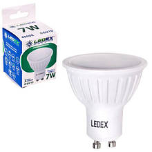Лампа світлодіодна 220V GU10 7W 665Lm 4000K 120º LEDEX