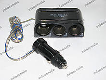 Трійник в прикурювач 0210+USB+"ON/OFF" 12/24V