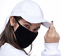 Многоразовая Защитная маска Без принтов и рисунков женская,мужская, подростковая на резинках