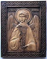 Икона резная из натурального дерева ясень ЧПУ "Икона Ангела Хранитель"