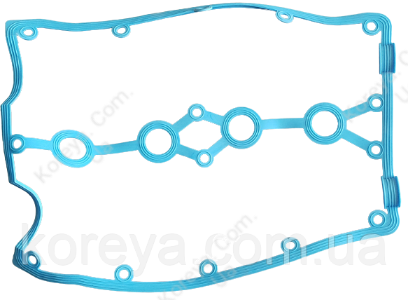 Прокладка клапанной крышки под алюминиевую крышку (с кольцами) Ланос 1.6, Авео 1.6, Лачетти 1.6. силикон - фото 2 - id-p1442958918