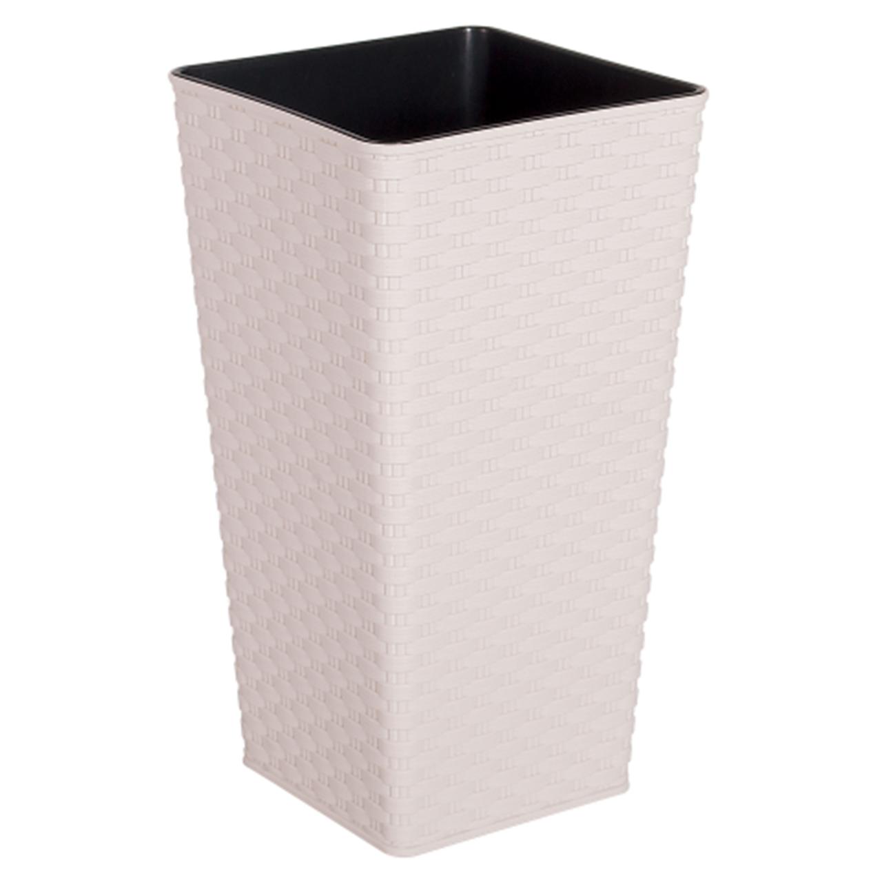 Вазон Ротанг квадратний високий 22х41.5 см 7 л біла троянда Алеана, фото 1