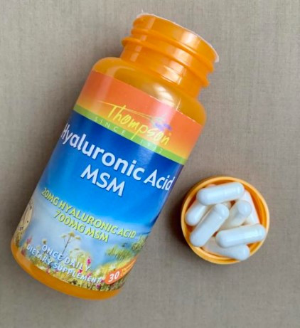 Гіалуронова кислота МСМ Thompson Hyaluronic Acid MSM 30 капс Для суглобів і зв'язок, фото 1