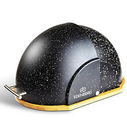 Хлібниця з дерев'яною основою та пластиковою кришкою Edenberg EB-091 Black