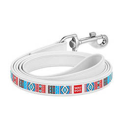 Повідець для собак шкіряний WAUDOG з малюнком ЕТНО