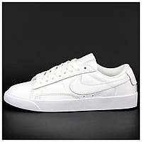 Женские кроссовки Nike Blazer Low White, белые кожаные кроссовки найк блейзер