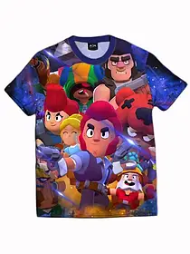 Футболка дитячого Бравл Старс герої принт 3D