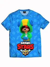 Футболка дитячого Бравл Старс Леон принт 3D