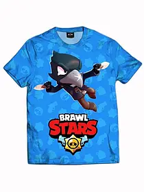 Футболка для дітей Бравл Старс Ворон атакує принт 3D