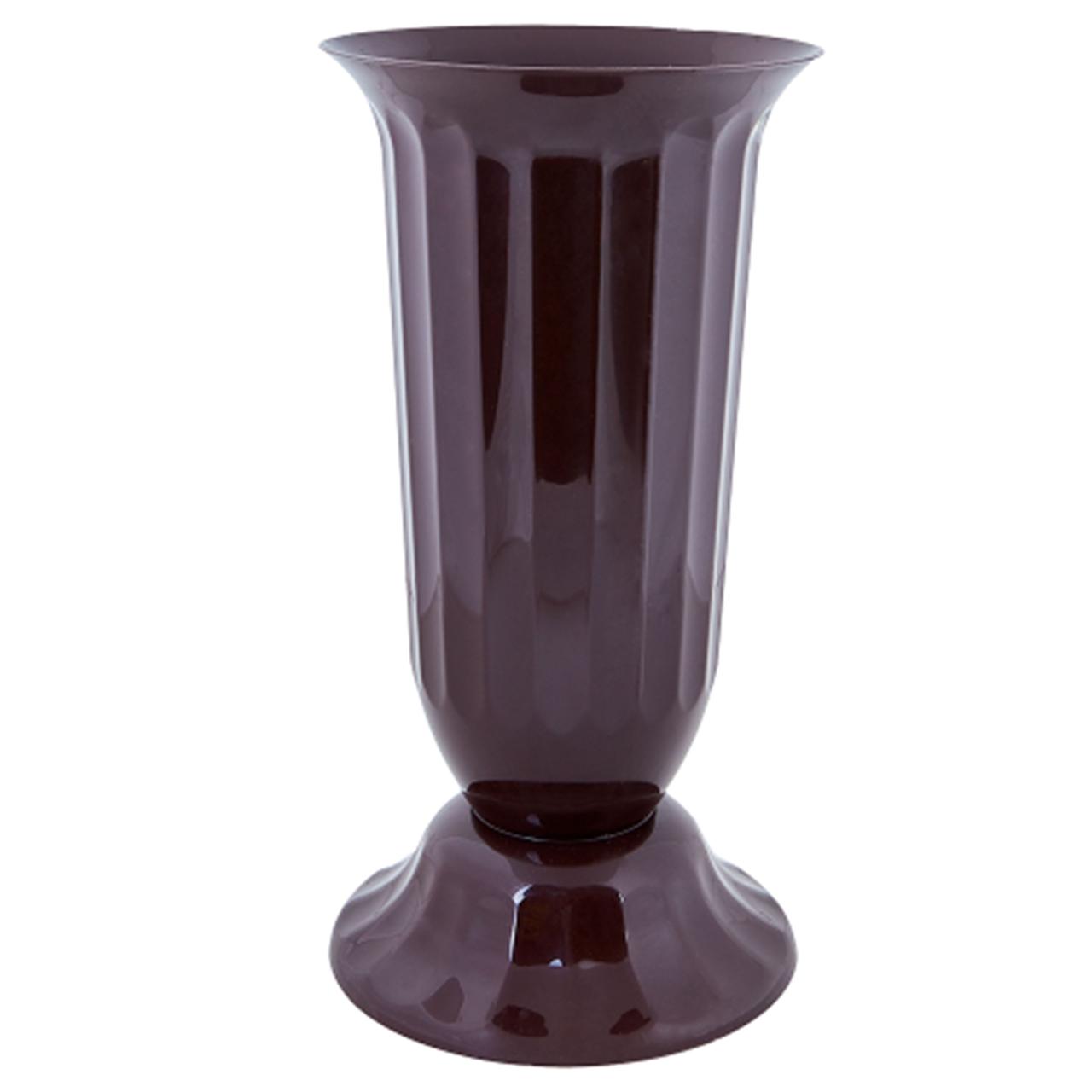 Вазон Флора високий з підставкою 19х38 см 3.7 л темно-коричневий Алеана, фото 1