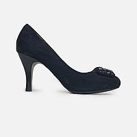 Женские туфли из замши черные на среднем каблуке 36