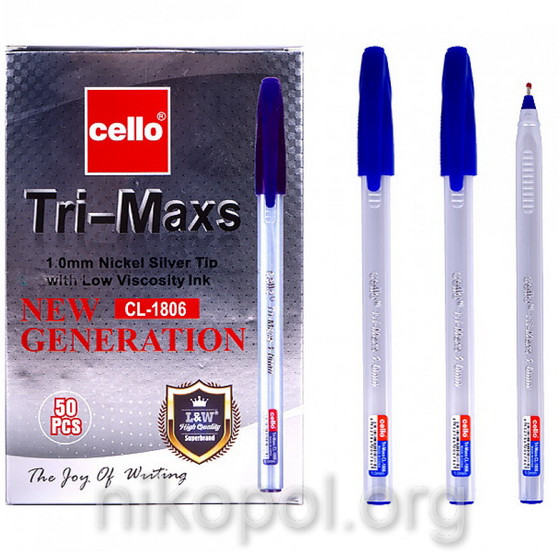 Ручка масляна Cello Tri-Maxs CL-1806-50 синя