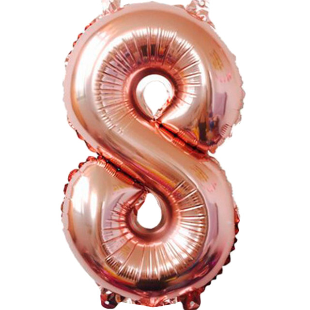 Кулька Цифра "8" (35 см) колір рожеве золото