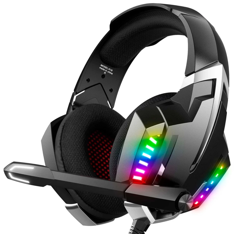 Ігрові, геймерські з мікрофоном і підсвічуванням ONIKUMA Gaming LED K18 Чорні
