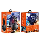 Ігрові геймерські стерео накладні HOCO W100 Touring Gaming Hi-Res Чорні, фото 2