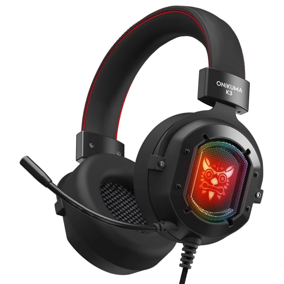 Ігрові навушники з мікрофоном ONIKUMA Gaming RGB K3 Чорні