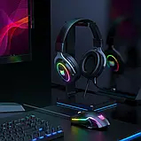Ігрові геймерські накладні навушники ONIKUMA Gaming RGB X10 Чорно-сірий, фото 4
