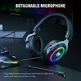 Ігрові геймерські накладні навушники ONIKUMA Gaming RGB X10 Чорно-сірий, фото 6
